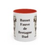 11oz Basset Fauve de Bretagne Dog Dad Mug, Red, front view