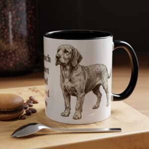 11oz Funny Basset Fauve de Bretagne Mug, Black, lifestyle photo