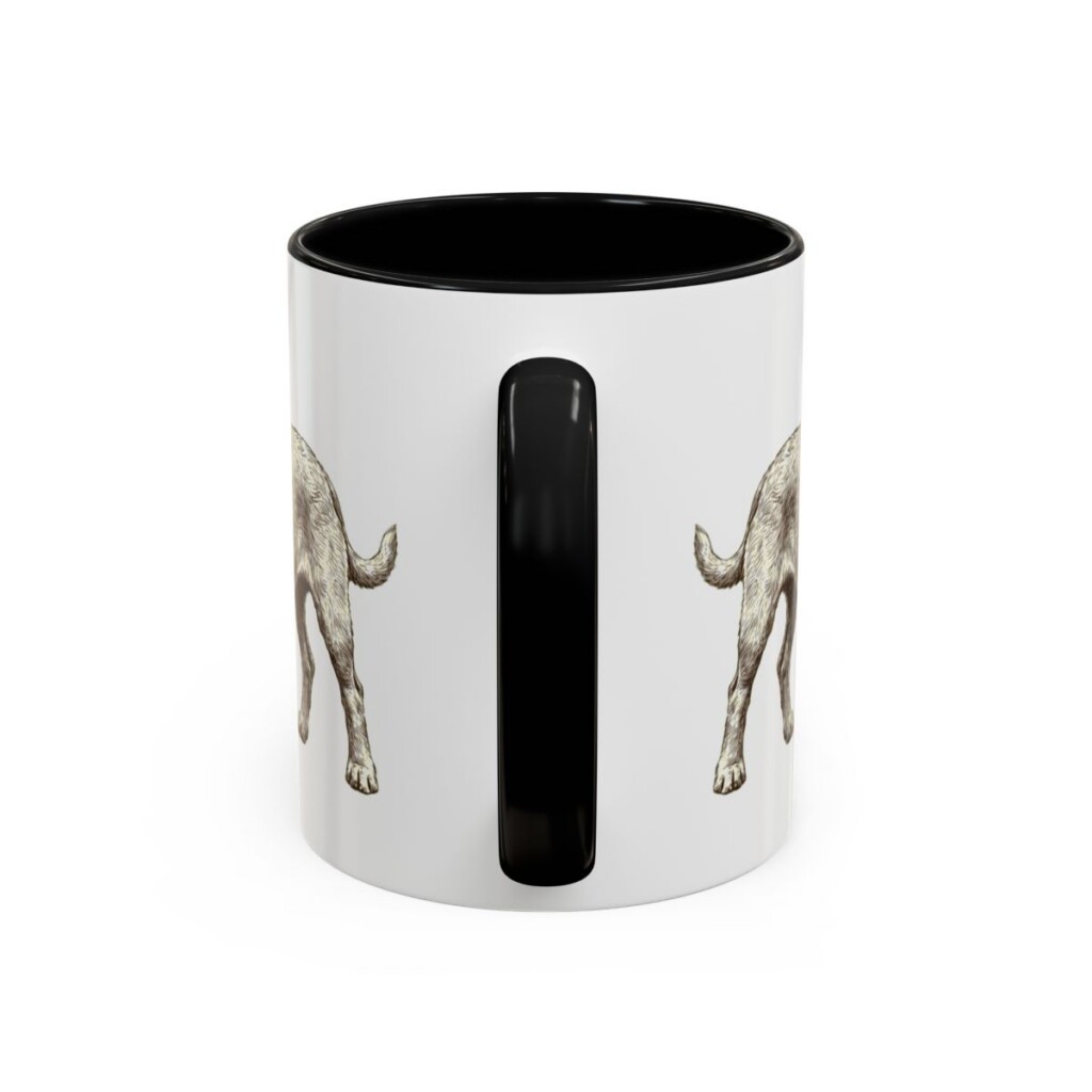 11oz Funny Basset Fauve de Bretagne Mug, Black, back view