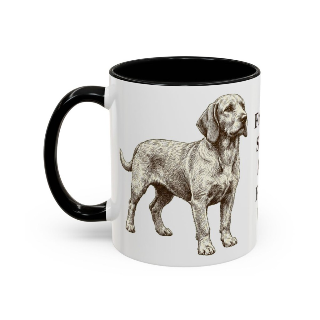 11oz Funny Basset Fauve de Bretagne Mug, Black, left side view