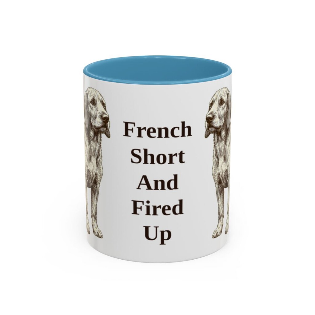 11oz Funny Basset Fauve de Bretagne Mug, Light Blue, front view
