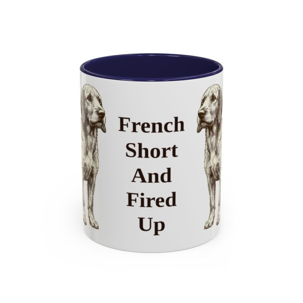 11oz Funny Basset Fauve de Bretagne Mug, Navy, front view