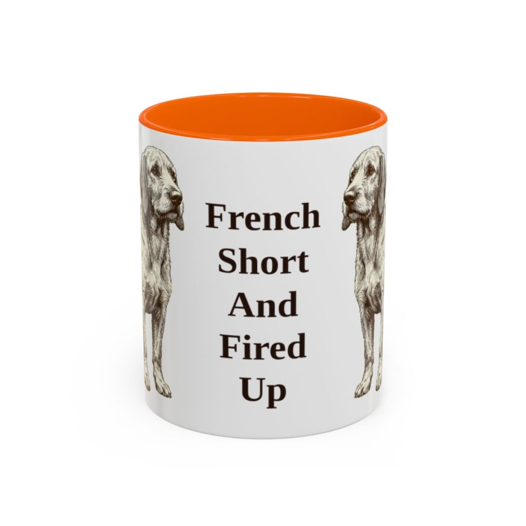 11oz Funny Basset Fauve de Bretagne Mug, Orange, front view