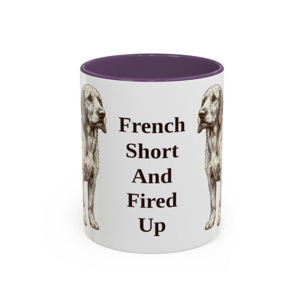 11oz Funny Basset Fauve de Bretagne Mug, Purple, front view