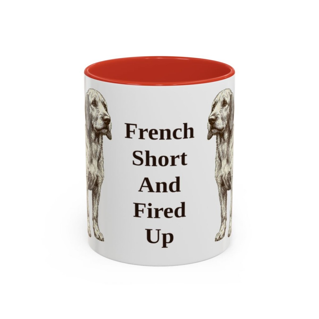 11oz Funny Basset Fauve de Bretagne Mug, Red, front view