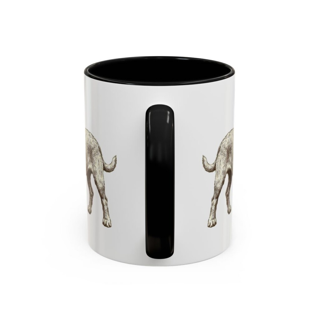 11oz Basset Fauve de Bretagne Latin Mug, Black, back view