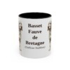 11oz Basset Fauve de Bretagne Latin Mug, Black, front view