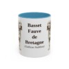 11oz Basset Fauve de Bretagne Latin Mug, Light Blue, front view