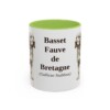 11oz Basset Fauve de Bretagne Latin Mug, Light Green, front view