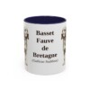 11oz Basset Fauve de Bretagne Latin Mug, Navy, front view