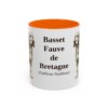 11oz Basset Fauve de Bretagne Latin Mug, Orange, front view