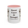 11oz Basset Fauve de Bretagne Latin Mug, Pink, front view