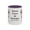 11oz Basset Fauve de Bretagne Latin Mug, Purple, front view