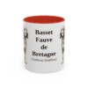 11oz Basset Fauve de Bretagne Latin Mug, Red, front view