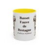 11oz Basset Fauve de Bretagne Latin Mug, Yellow, front view