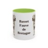 11oz-basset-fauve-de-bretagne-mug-light-green 11oz Basset Fauve de Bretagne Mug, Light Green, front view