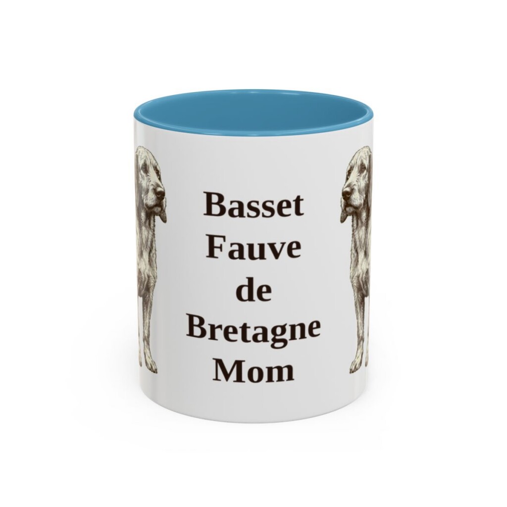 11oz-basset-fauve-de-bretagne-mug-mom-light-blue 11oz Basset Fauve de Bretagne Dog Mom Mug, Light Blue, front view