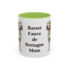 11oz-basset-fauve-de-bretagne-mug-mom-light-green 11oz Basset Fauve de Bretagne Dog Mom Mug, Light Green, front view