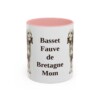 11oz-basset-fauve-de-bretagne-mug-mom-pink 11oz Basset Fauve de Bretagne Dog Mom Mug, Pink, front view