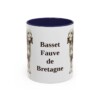 11oz-basset-fauve-de-bretagne-mug-navy 11oz Basset Fauve de Bretagne Mug, Navy, front view