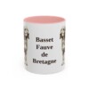 11oz-basset-fauve-de-bretagne-mug-pink 11oz Basset Fauve de Bretagne Mug, Pink, front view