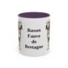 11oz-basset-fauve-de-bretagne-mug-purple 11oz Basset Fauve de Bretagne Mug, Purple, front view