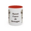 11oz-basset-fauve-de-bretagne-mug-red 11oz Basset Fauve de Bretagne Mug, Red, front view