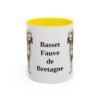 11oz-basset-fauve-de-bretagne-mug-yellow 11oz Basset Fauve de Bretagne Mug, Yellow, front view