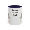 11oz-basset-hound-mug-dad-navy 11oz Basset Hound Dog Dad Mug, Navy, front view