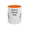 11oz-basset-hound-mug-dad-orange 11oz Basset Hound Dog Dad Mug, Orange, front view