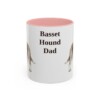 11oz-basset-hound-mug-dad-pink 11oz Basset Hound Dog Dad Mug, Pink, front view