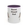 11oz-basset-hound-mug-dad-purple 11oz Basset Hound Dog Dad Mug, Purple, front view