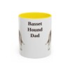 11oz-basset-hound-mug-dad-yellow 11oz Basset Hound Dog Dad Mug, Yellow, front view