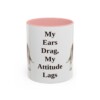 11oz-basset-hound-mug-humor-pink 11oz Funny Basset Hound Mug, Pink, front view