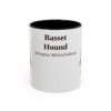 11oz Basset Hound Latin Mug, Black, front view