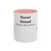 11oz Basset Hound Latin Mug, Pink, front view