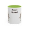 11oz-basset-hound-mug-light-green 11oz Basset Hound Mug, Light Green, front view