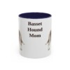 11oz-basset-hound-mug-mom-navy 11oz Basset Hound Dog Mom Mug, Navy, front view
