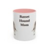 11oz-basset-hound-mug-mom-pink 11oz Basset Hound Dog Mom Mug, Pink, front view