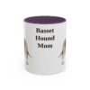 11oz-basset-hound-mug-mom-purple 11oz Basset Hound Dog Mom Mug, Purple, front view