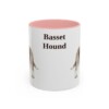 11oz-basset-hound-mug-pink 11oz Basset Hound Mug, Pink, front view