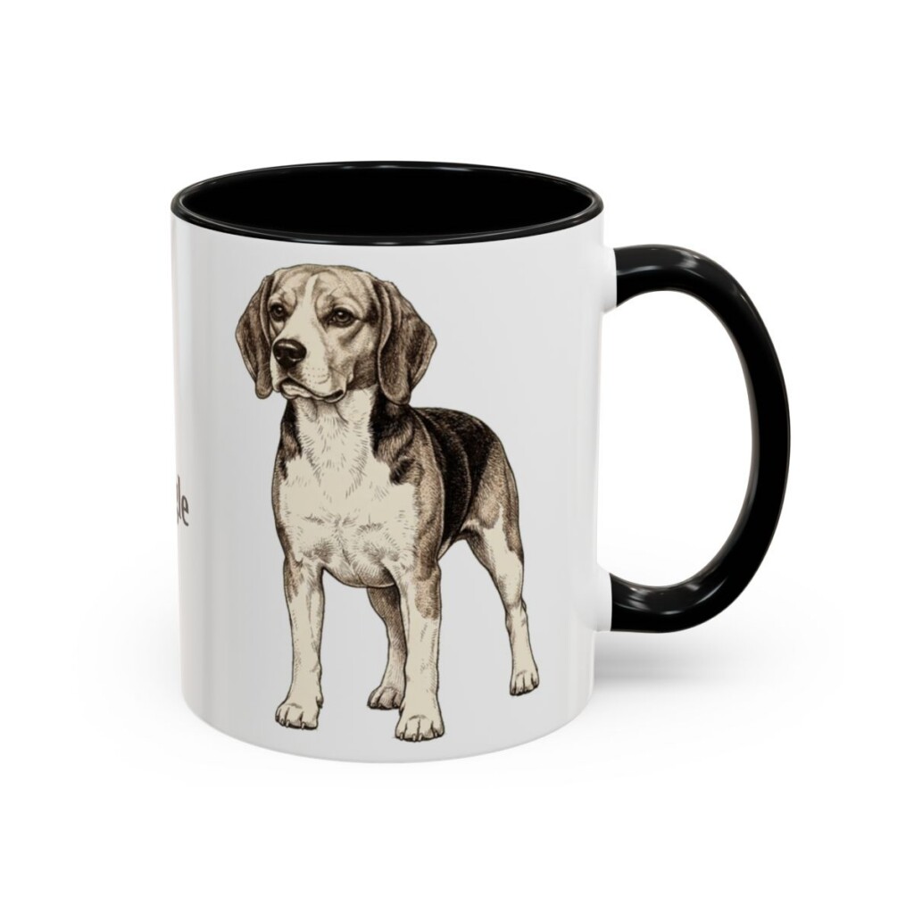 11oz Beagle Mug, Black, right side view