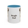 11oz Beagle Dog Dad Mug, Light Blue, front view