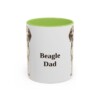 11oz Beagle Dog Dad Mug, Light Green, front view