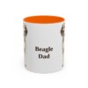 11oz Beagle Dog Dad Mug, Orange, front view