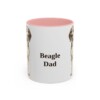 11oz Beagle Dog Dad Mug, Pink, front view