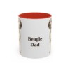 11oz Beagle Dog Dad Mug, Red, front view