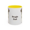 11oz Beagle Dog Dad Mug, Yellow, front view