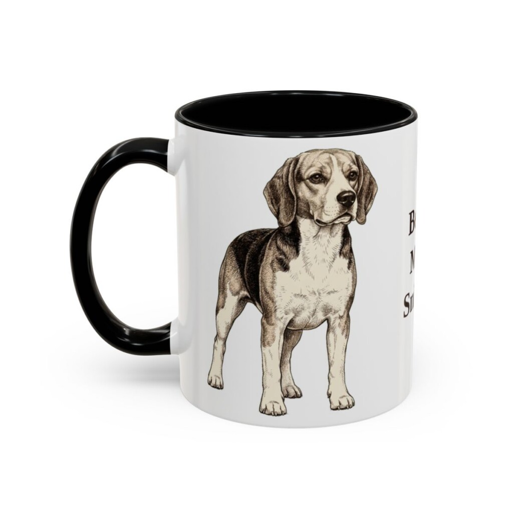 11oz Funny Beagle Mug, Black, left side view