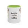 11oz Funny Beagle Mug, Light Green, front view